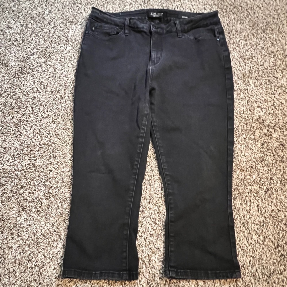 Judy Blue Black Capri Denim Jeans Women 15/32 Stretch Cropped Pants‎ JB88239